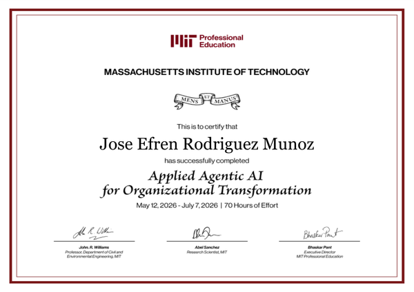 MIT Professional Education — Applied Agentic AI for Organizational Transformation certificate